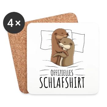 Otter Schlafshirt - Untersetzer (4er-Set) - Weiß - Vorne