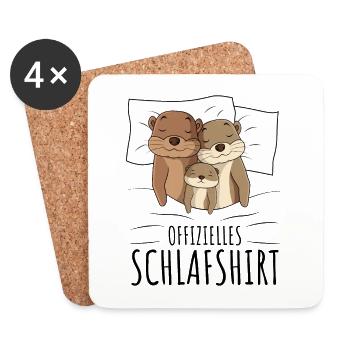 Offizielles Schlafshirt Otter - Untersetzer (4er-Set) - Weiß - Vorne