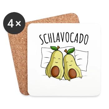 Avocado Schlafshirt - Untersetzer (4er-Set) - Weiß - Vorne