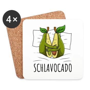 Avocado Schlafshirt - Untersetzer (4er-Set) - Weiß - Vorne