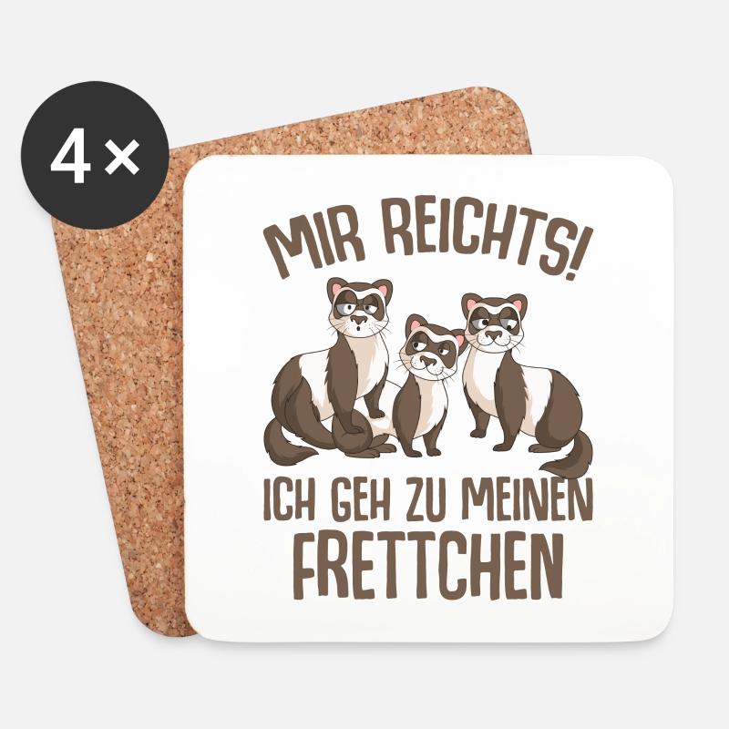 Frettchen - Untersetzer (4er-Set) - Weiß