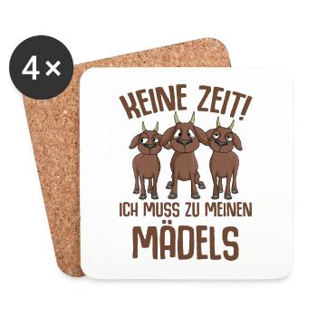 Ziege - Untersetzer (4er-Set) - Weiß - Vorne