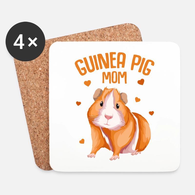 Meerschweinchen - Untersetzer (4er-Set) - Weiß