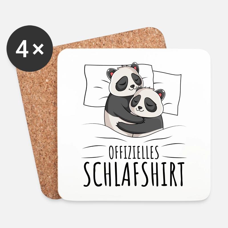 Panda - Untersetzer (4er-Set) - Weiß