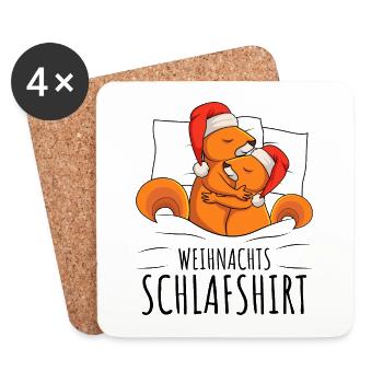 Eichhörnchen Weihnachten - Untersetzer (4er-Set) - Weiß - Vorne
