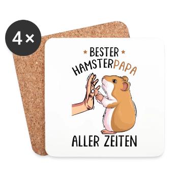 Bester Hamster Papa - Untersetzer (4er-Set) - Weiß - Vorne