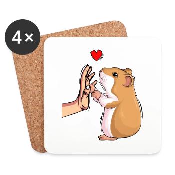 Hamster Liebe Mädchen Kinder Damen - Untersetzer (4er-Set) - Weiß - Vorne