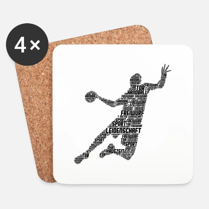 Handball - Untersetzer (4er-Set) - Weiß