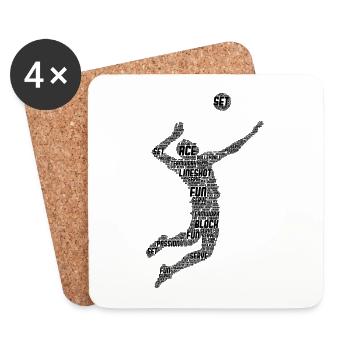 Volleyball - Coasters (set of 4) - white - Front