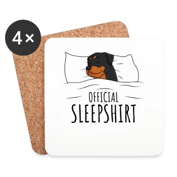 Rottweiler - Dessous de verre (lot de 4) - blanc - Devant