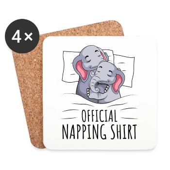 Éléphant - Dessous de verre (lot de 4) - blanc - Devant