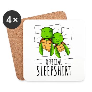 Schildkröte - Untersetzer (4er-Set) - Weiß - Vorne