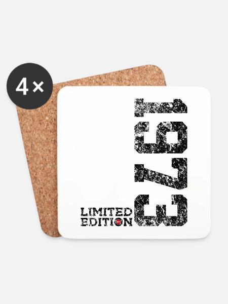 53. GEBURTSTAG 53 JAHRE LIMITED EDITION 1973 - Untersetzer (4er-Set) - Weiß