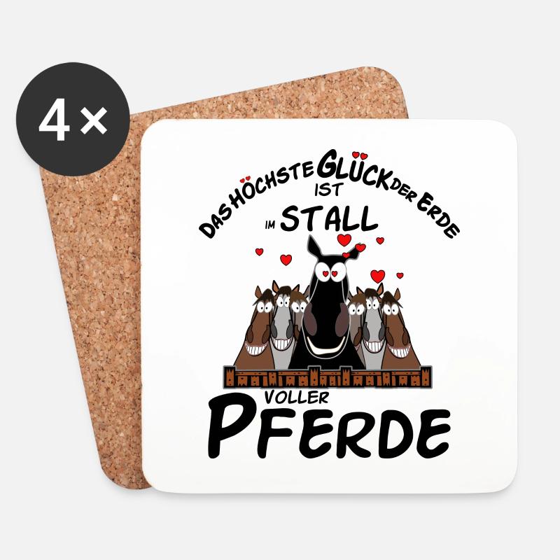 Pferdespruch - Untersetzer (4er-Set) - Weiß