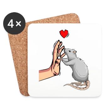 Rats Dear House Rats Rat Ladies - Coasters (set of 4) - white - Front