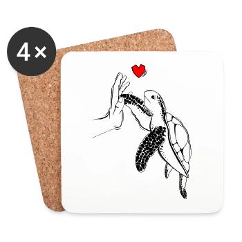 Turtle - Coasters (set of 4) - white - Front
