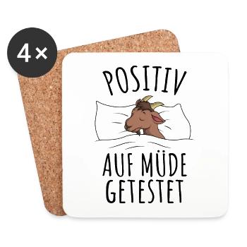 Ziege - Untersetzer (4er-Set) - Weiß - Vorne