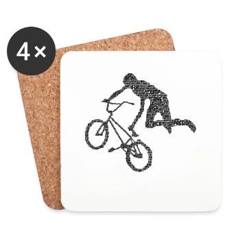 Le BMX - Dessous de verre (lot de 4) - blanc - Devant