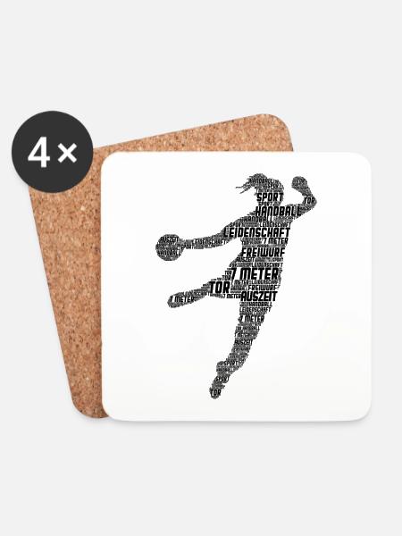 Handball Handballerin - Untersetzer (4er-Set) - Weiß