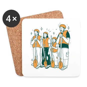 Tenue d’équipe de rafting pour les équipes de navigation de montagne - Dessous de verre (lot de 4) - blanc - Devant