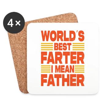 Le meilleur farter du monde, je veux dire père - Dessous de verre (lot de 4) - blanc - Devant