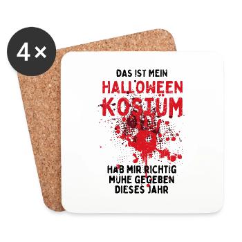 Das ist mein Halloween Kostüm - Lustiger Spruch - Untersetzer (4er-Set) - Weiß - Vorne