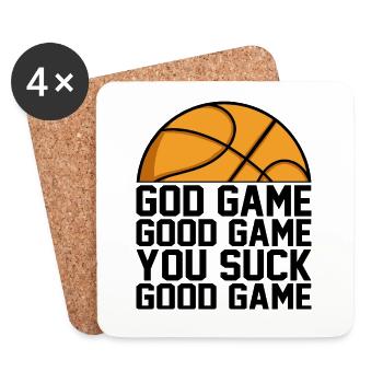 God Game Good Game You Suck Good Game Saying - Coasters (set of 4) - white - Front