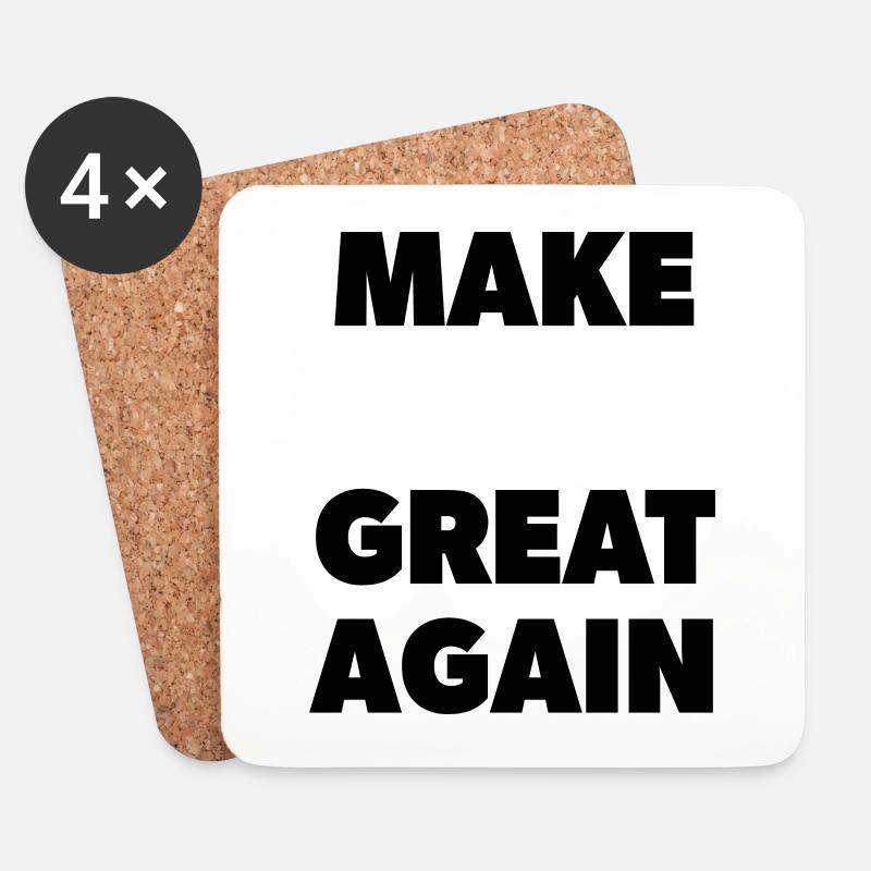 Make "___" Great Again - Schablone - Untersetzer (4er-Set) - Weiß