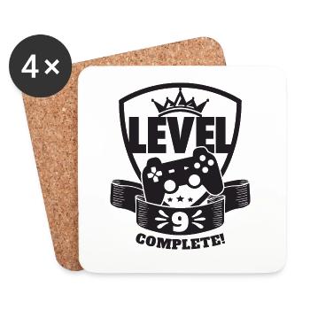 Level 9 Complete Birthday Gift 9 Years Gamer - Coasters (set of 4) - white - Front