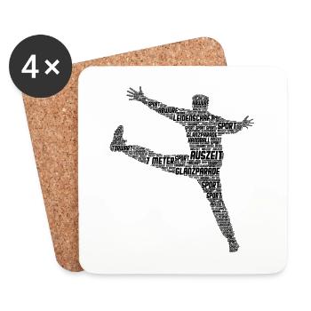 Gardien de but de handball - Dessous de verre (lot de 4) - blanc - Devant