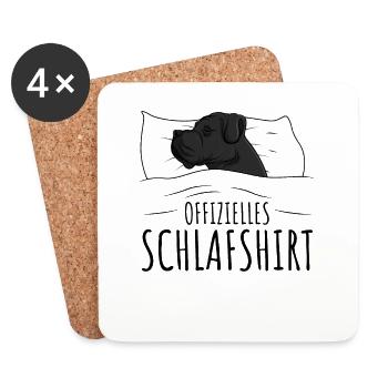 Cane Corso Offizielles Schlafshirt - Untersetzer (4er-Set) - Weiß - Vorne