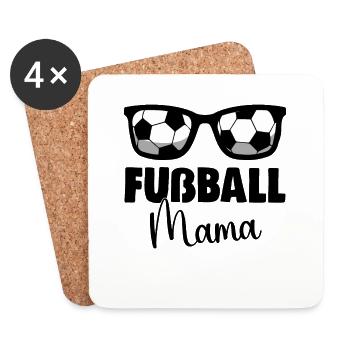 Fußball Mama Frauen Fussball - Untersetzer (4er-Set) - Weiß - Vorne