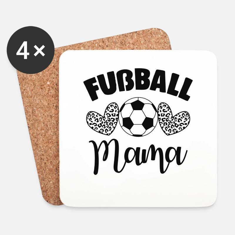 Fußball Mama - Untersetzer (4er-Set) - Weiß