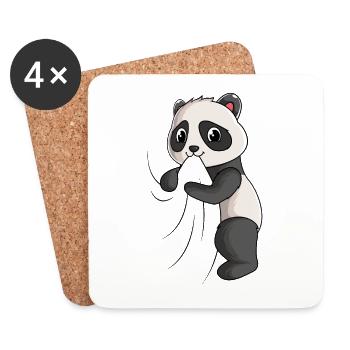 Panda amoureux Panda Bear Girl - Dessous de verre (lot de 4) - blanc - Devant