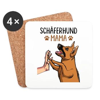 Deutscher Schäferhund Hunde Mama Frauen - Untersetzer (4er-Set) - Weiß - Vorne