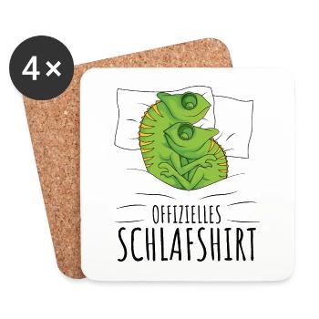 Chamäleon - Untersetzer (4er-Set) - Weiß - Vorne