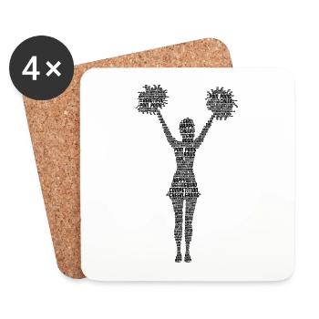 Cheerleader Cheerleading Cheer Mädchen - Untersetzer (4er-Set) - Weiß - Vorne
