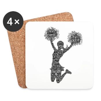 Cheerleading Cheerleader Cheer Mädchen - Untersetzer (4er-Set) - Weiß - Vorne