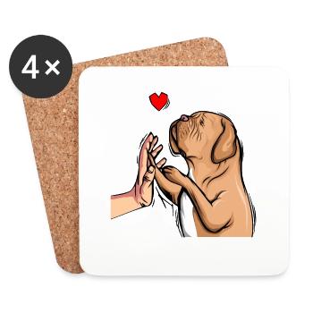 Dogue de Bordeaux Bordeauxdogge Hunde - Untersetzer (4er-Set) - Weiß - Vorne