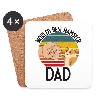 Meilleur costume de hamster de papa au monde pour - Dessous de verre (lot de 4) - blanc - Devant