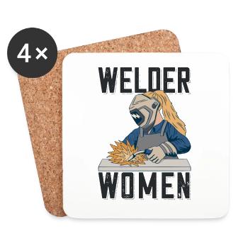 Welder outfit for welders - Coasters (set of 4) - white - Front