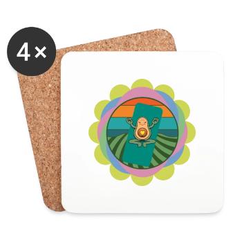 Avocado makes yoga - Coasters (set of 4) - white - Front