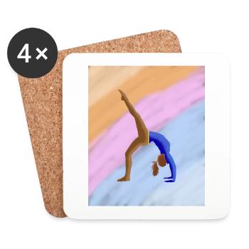 Yoga, Asana - alles nur kein Stress - Untersetzer (4er-Set) - Weiß - Vorne