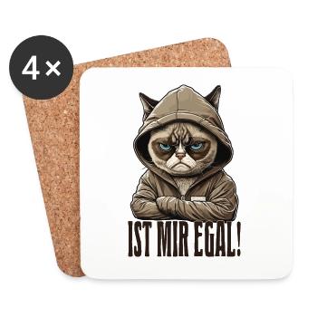 Ist mir egal - Mitarbeiter Arbeitskollegen - Untersetzer (4er-Set) - Weiß - Vorne
