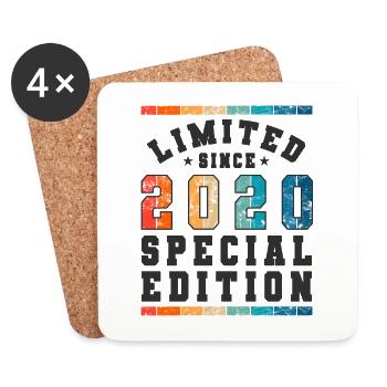 Edition limitée depuis 2020 Cadeau d’anniversaire - Dessous de verre (lot de 4) - blanc - Devant