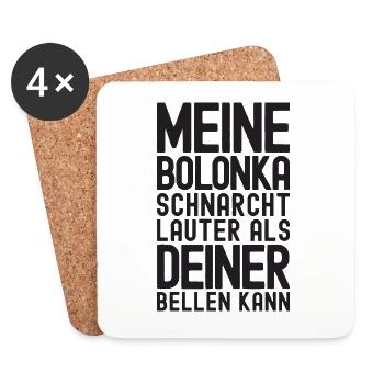 Meine Bolonka schnarcht lauter - Bolonka Zwetna - Untersetzer (4er-Set) - Weiß - Vorne