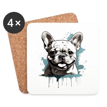 FRENCH BULLDOG - Coasters (set of 4) - white - Front