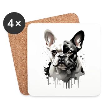 DOG FRENCH BULLDOG - Coasters (set of 4) - white - Front