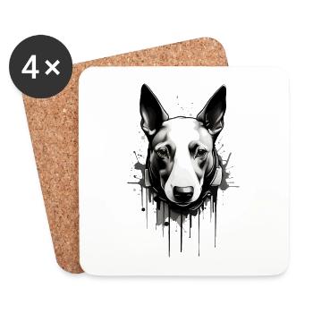 COOL BULL TERRIER - Dessous de verre (lot de 4) - blanc - Devant