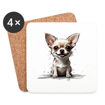 CHIHUAHUA DOUX - Dessous de verre (lot de 4) - blanc - Devant